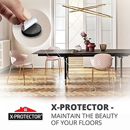 Felt Furniture Pads X-PROTECTOR 8 PCS - 6” x 4 3/8” Heavy Duty Felt Sheets! - color: Black, size: 6” x 4 3/8”