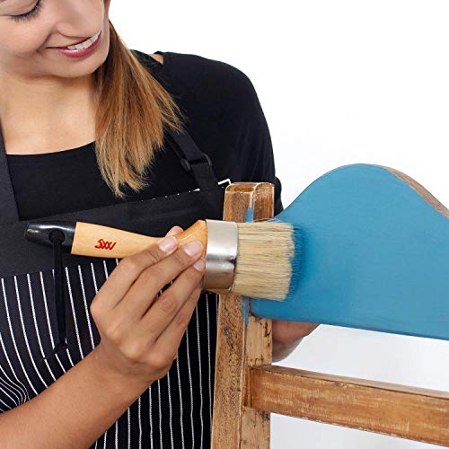 Chalk Wax Paint Brush Bundle - 5 Multi-Sized Brushes for Detailed Furniture Painting & Waxing, Compatible with Annie Sloan and Fusion Mineral Paints, Perfect for Milk Paint and Soft Wax Applications