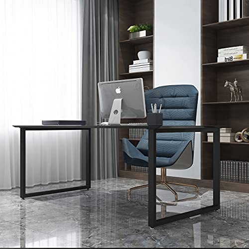 HOMEKAYT Desk Legs Set of 2 Metal Table Legs 28 Inch, Heavy Duty Metal Legs Multiple Uses for Dinning, Kitchen,Office Table(Rectangle Shape, 2pcs)-Black