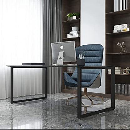 HOMEKAYT Desk Legs Set of 2 Metal Table Legs 28 Inch, Heavy Duty Metal Legs Multiple Uses for Dinning, Kitchen,Office Table(Rectangle Shape, 2pcs)-Black