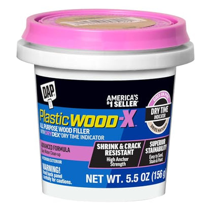 DAP Plastic Wood-X with DryDex Wood Filler, Natural, 5.5 Oz (7079800540) - size: 5.5 oz