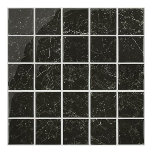Thicker 3D Peel and Stick Backsplash Tiles, 12" x 12" 10-Pack - color: ST-SM-B