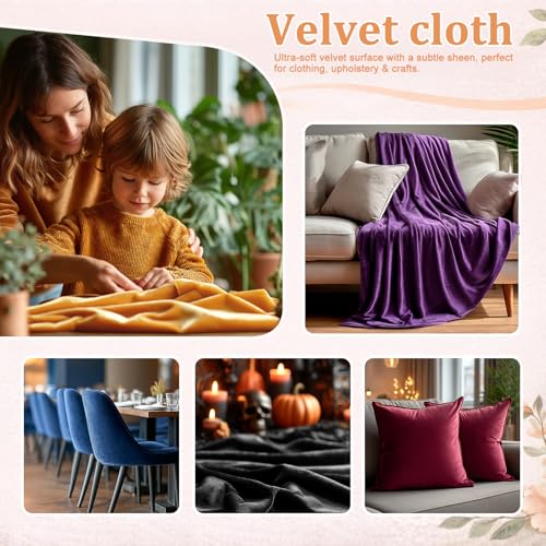 59”W Stretch Velvet Fabric, 2 Yard Soft Stretchy Fabric for Sewing Clothes, Apparel, Costume, Crafts - 90% Polyester 10% Spandex(2 Yard, Red) - color: Red, size: 2 Yard