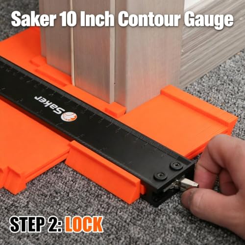 Saker Contour Gauge Profile Tool with Adjustable Lock 10 Inch Orange - style: 10 INCH
