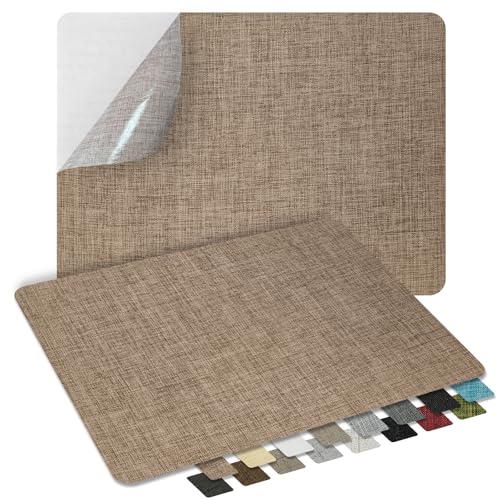 2Pcs Self-Adhesive Linen Fabric Patches, Quick Repair for Sofas, Tents, Car Seats/8" x 13", Coffee Color - color: Coffee Color