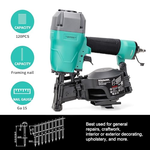 DOTOOL Roofing Nailer CN45C, 15 Degree Roofing Nail Gun