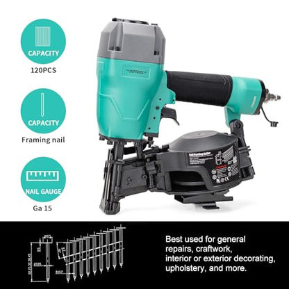 DOTOOL Roofing Nailer CN45C, 15 Degree Roofing Nail Gun