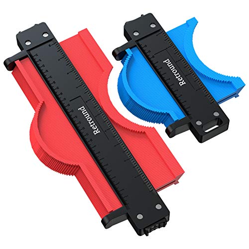 Contour Gauge, 2 Pack Contour Profile Gauge with Lock,contour gauge profile tool,Clamping Function Widen Measure Tool Precisely Copy Irregular Shape for DIY Gift, Woodworking, Carpentry, Laminate