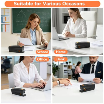 Rechargeable Electric Stapler, 25 Sheet Capacity, Quiet Operation, Jam-Free and Easy Reload, Includes 1000 Staples, Black