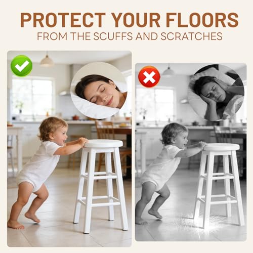 Felt Furniture Pads 114 PCS, 7 Sizes, Felt Pads for Chair Legs, Suitable for Round and Square Chair Legs, to Prevent Scratches, Reduce Noise and Protect the Floor (Beige)