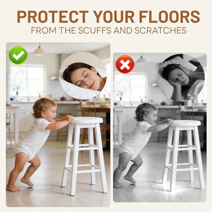 Felt Furniture Pads 114 PCS, 7 Sizes, Felt Pads for Chair Legs, Suitable for Round and Square Chair Legs, to Prevent Scratches, Reduce Noise and Protect the Floor (Beige)