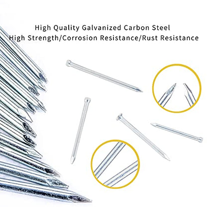 1080-Piece Nail Assortment Kit (7 Sizes): 1080 Count Fasteners Made of Steel for Hanging Pictures, Woodworking Projects, and General Use - style: 1080pcs-7sizes