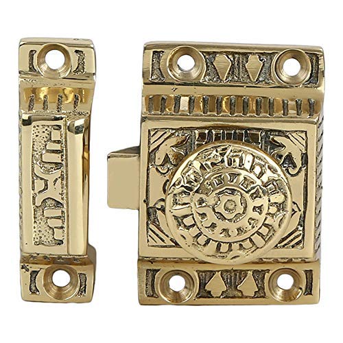 A29 Cabinet Latch, Solid Brass, Windsor Design, Polished Lacquered Finish - color: Polished Lacquered