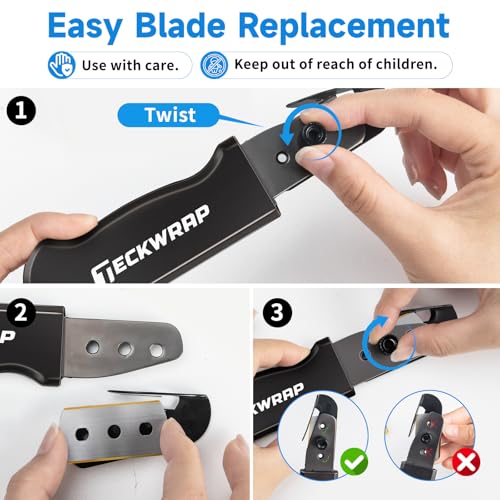 TECKWRAP Vinyl Backing Cutter Knife for Car Wrap, Wallpaper with 10 Blades