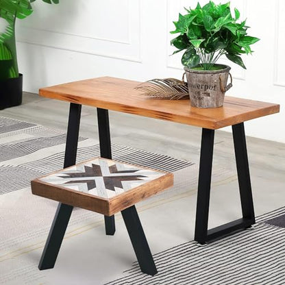 NXN-HOME 16 inch Round Plate Table Base Legs, Coffee Table Legs, Bench Metal Legs, Mid Century Home DIY Projects Black Furniture Legs(16”H x 14”W) - size: 16 inches - Round