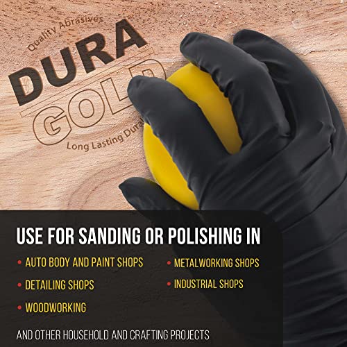 Dura-Gold 2" Round Palm Grip Foam Hand Sanding Block Pad, 2 Pack - Hook &