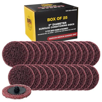 Dura-Gold 2" Diameter Surface Conditioning Discs Maroon Medium Sanding Grit - style: Medium