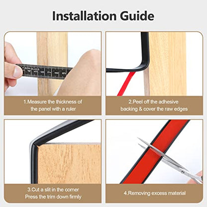 16 ft Flexible Self Adhesive Veneer Edge Banding Peel and Stick Veneer Edge Trim Collapsible Edge Guards (Black, 3/4 inch) - color: Black