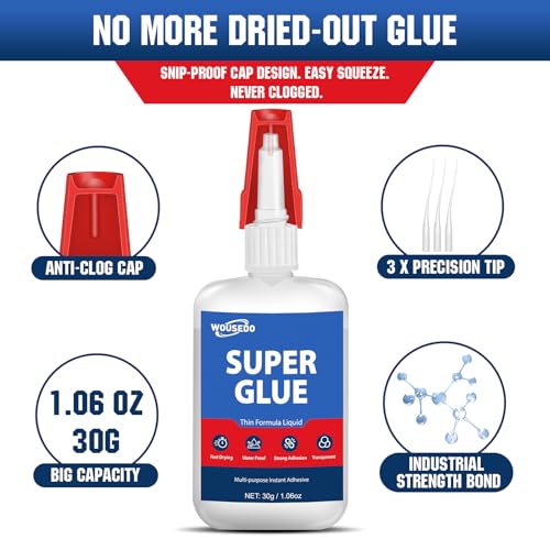 Super Glue Liquid 30g, Fast Bonding Instant All Purpose Crazy Glue - size: Thin Ca Glue