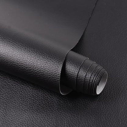 Marine Vinyl Fabric Waterproof Leather Material 55"×108" Black - color: Black, size: 108"×54"