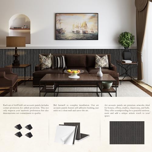 ArtVivid 6 Pack Large Acoustic Panels, Soundproof Wall Panels - color: Smoked Oak, size: 24"×24"(6pcs)