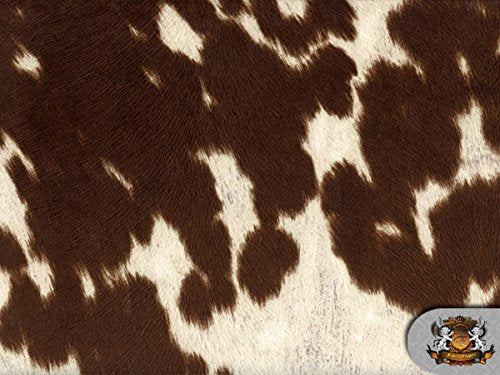 Suede Velvet Cow Print Udder Madness Upholstery Fabric 54" Wide Sold by The Yard (Deep Copper Cream) - color: Deep Copper Cream