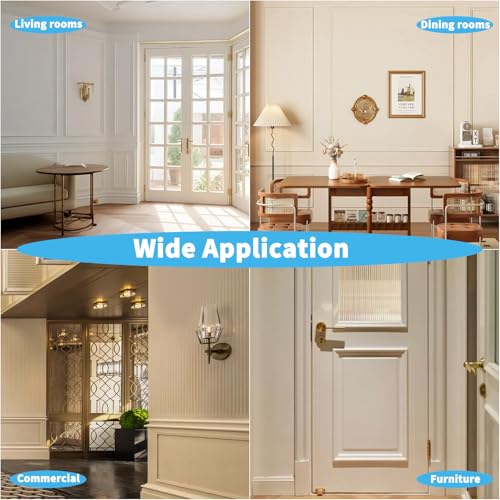 Art3d Pre-Cut Wall Molding Set of 6 pcs, 3 Top 3 Bottom, Walnut - color: Walnut: Style 2
