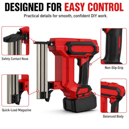 Heavy Duty Cordless Brad Nailer with 4500 Nails, 21V Battery Powered