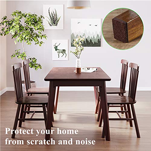 Square Felt Pads for Chair Legs, Square Felt Furniture Pads 1 inch 96 Pieces Pack Brown, Furniture Pads for Hardwood Floor 5mm Thick - size: 96pcs Square