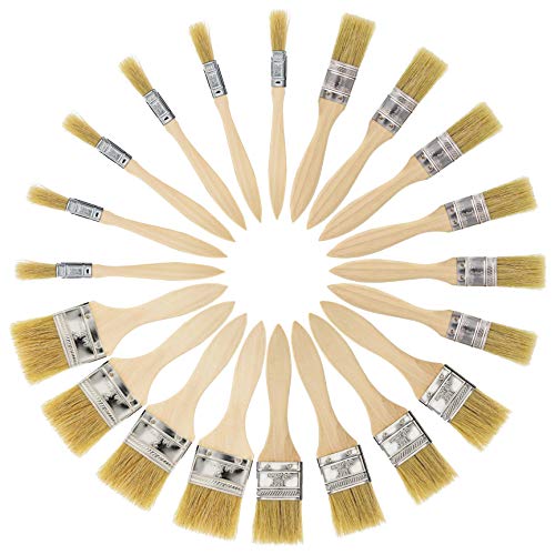 US Art Supply 20 Pack of Assorted Size Paint and Chip Paint Brushes