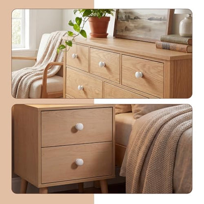 Pinkunn 50 Pcs Wood Unfinished White Cabinet Drawer Knobs Bulk - color: White
