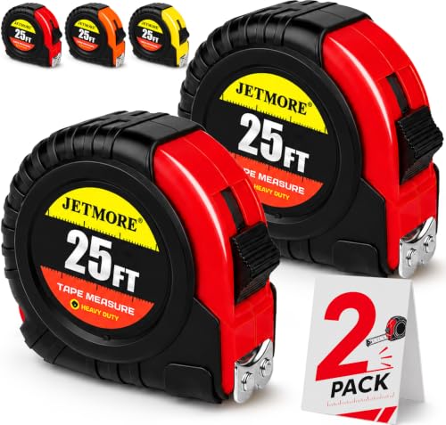 JETMORE 2 Pack Tape Measure, Measuring Tape Retractable with Magnetic Hook - size: 2-Pack Red
