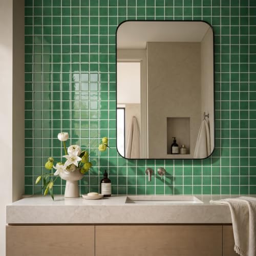 COMSTICKC Thicker Peel and Stick 3D Backsplash Tiles Kitchen Bathroom - color: Green - 3