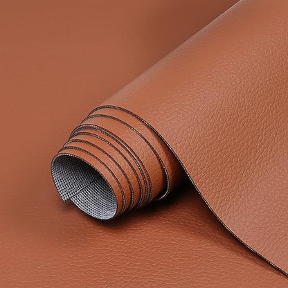 Marine Vinyl Fabric Waterproof Soft Leather Material 55"×36" Brown - color: Brown, size: 55"W x 36"L