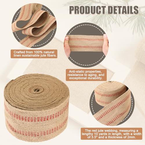 Craft Jute Webbing Tape, 10 Yards Width 3.5" Roll