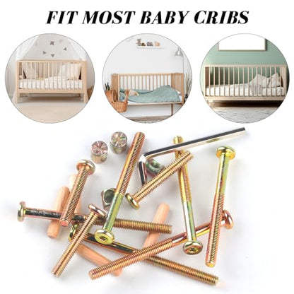 M6x40/50/60/70/80mm Crib Screws Assortment 20 Set Wooden Bed Hardware Kit