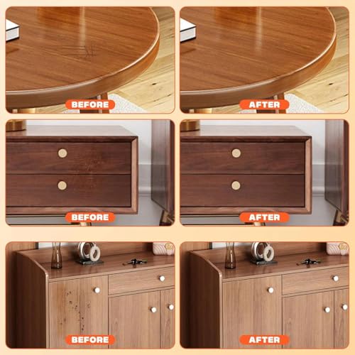 Kenbry Dark Wood Repair Kit, 4 Color Wood Filler for Furniture Scratches