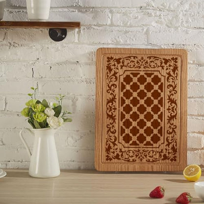 FINGERINSPIRE Islamic Baroque Brocade Patterns Stencil With a Brush 8.3x11.7inch Islamic Border Painting Stencil Baroque Brocade Template Floral Theme Template for Painting on Wood Wall DIY Home Decor - style: Islamic Baroque Brocade