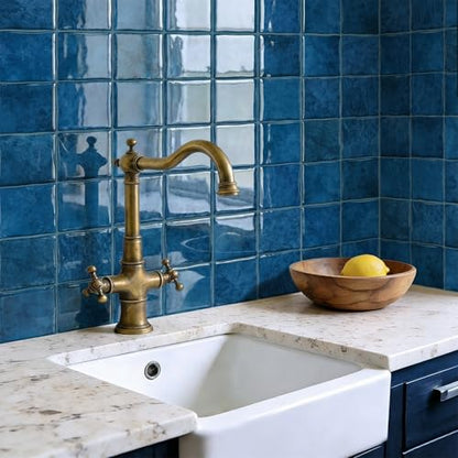VICCI 3D Peel and Stick Backsplash Tiles, 6" x 6", 20-Sheet - color: Blue