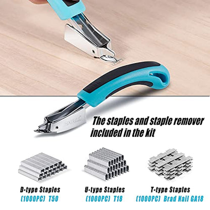 SHALL 3-in-1 Blue Staple Gun & Light Duty Staple Gun Combo