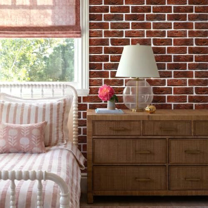 Commomy Faux Brick Wall Panels Peel and Stick Thin PVC 10 Pcs 11.8" x 11.8" - color: Brick-WK