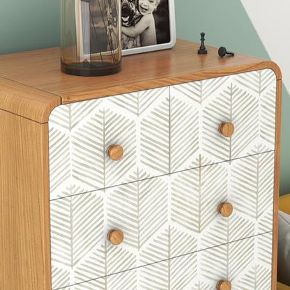 OSECAGE Geometric Peel and Stick Wallpaper Boho Contact Paper 17.3''×276'' - color: Beige, size: 17.3" x 276"