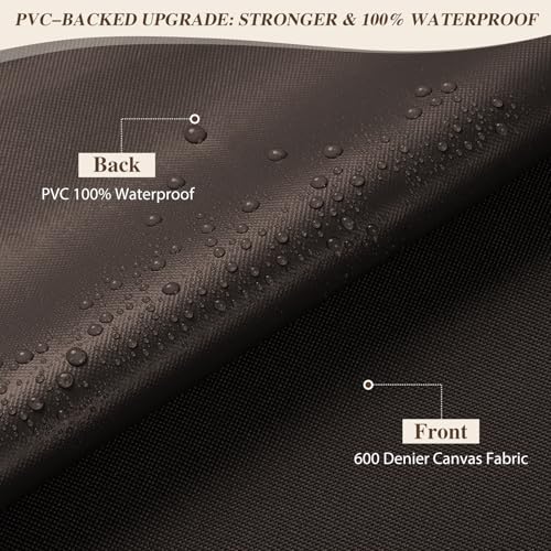 ANMINY 100% Waterproof Fabric Marine Canvas, 58" W 600D, 1 Yard Dark Brown - color: Dark Brown, size: Pre-cut 1 Yard