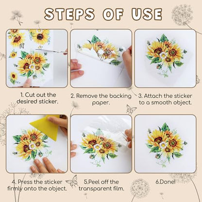 Joeyan Dandelion Rub on Transfers for Crafts and Furniture,Transfer Decals Stickers with Black Butterfly,2 Sheets Large DIY Craft for Fabric Wood Ceramic Glass Plastic,Furniture Decals for Home Office
