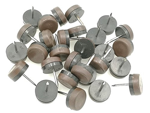 ALIMITOPIA 40pcs Furniture Glide Nail-in Thickened Nylon Chair Glide Slider Furniture Pad Floor Protector for Wooden Furniture Chair Tables Leg Feet(Φ18mm or 0.7";Brown) - color: 18mm (Brown)