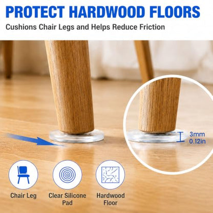 ZOMPAGO Clear Silicone Furniture Pads Cabinet Bumpers Wall Protection 8PCS - size: 8 PCS