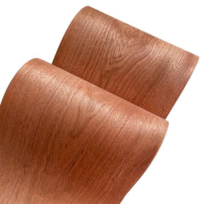 Natural Wood Veneer, Thin Wood Sheets, Refurbished of Furniture/Guitar/Speaker/Automotive Interior, Handmade DIY (Sapele) - color: Sapele / 7.2″ x 94″