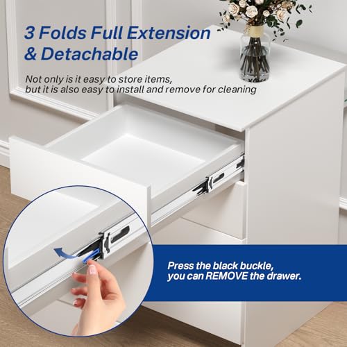 4 Pairs 12 Inch Soft Close Drawer Slides Ball Bearing Cabinet Rails - size: 12 Inch
