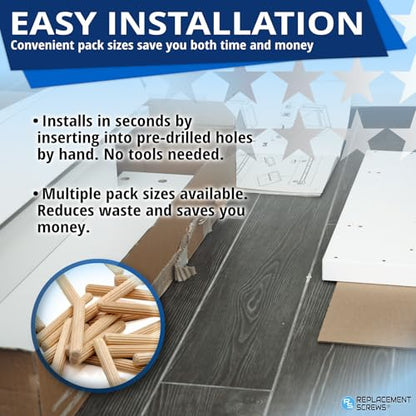 ReplacementScrews Wooden Dowel Pins Compatible with IKEA Part 101339