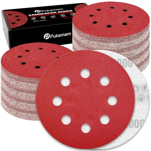 120 Pcs 5 inch Sanding Discs 1000 Grit 8 Hole Hook and Loop - style: 120 Pcs-1000 Grit